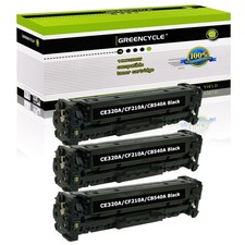 3 Pack CE320A Black Toner Fits For HP 128A LaserJet Pro CP1525N CP1525NW Printer