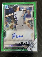 2021 Bowman Chrome Mega Box Drew Romo Green Auto /99 BMA-DR (White Sox Stud )