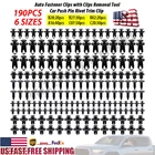 190PACK Bumper Clips Retainer Rivet FENDER TRIM Car Auto Push Pin FASTENER PANEL