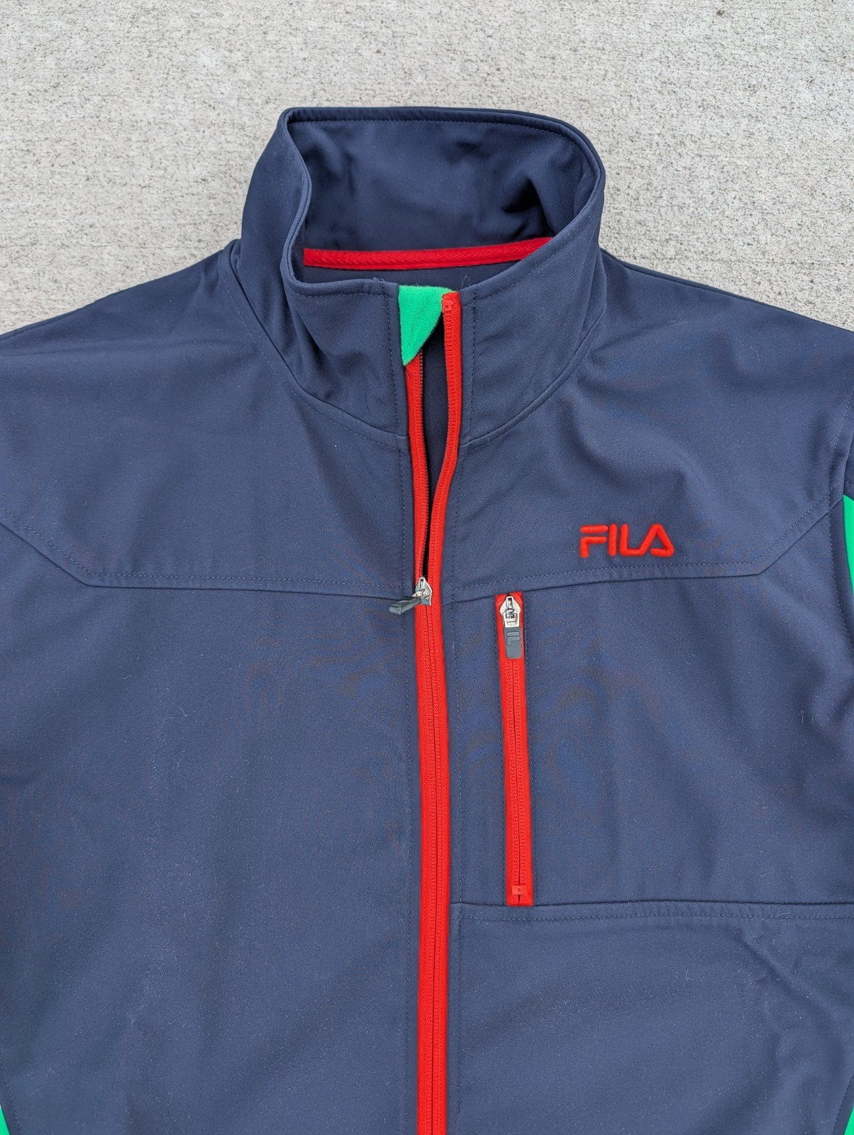 Fila Men’s Colorblock Bonded Softshell Jacket In Size Large image 2
