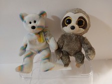 Lot of 2 TY Beanie Babies "Cheery The  Bear" and "Dangler The Sloth"