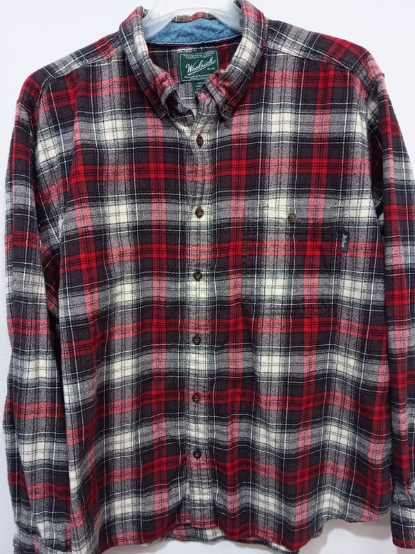 Woolrich Men's Button-Up Red Plaid Flannel Shirt Size 2XL 
