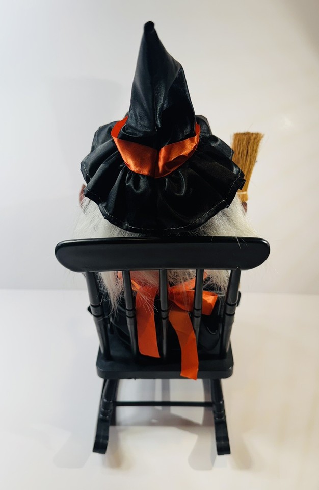 Witch Halloween Rocking Chair Eyes flash Green Eerie Noises Animated 14