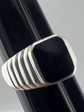 Black Onyx Sterling Silver 925 Ring Size 7