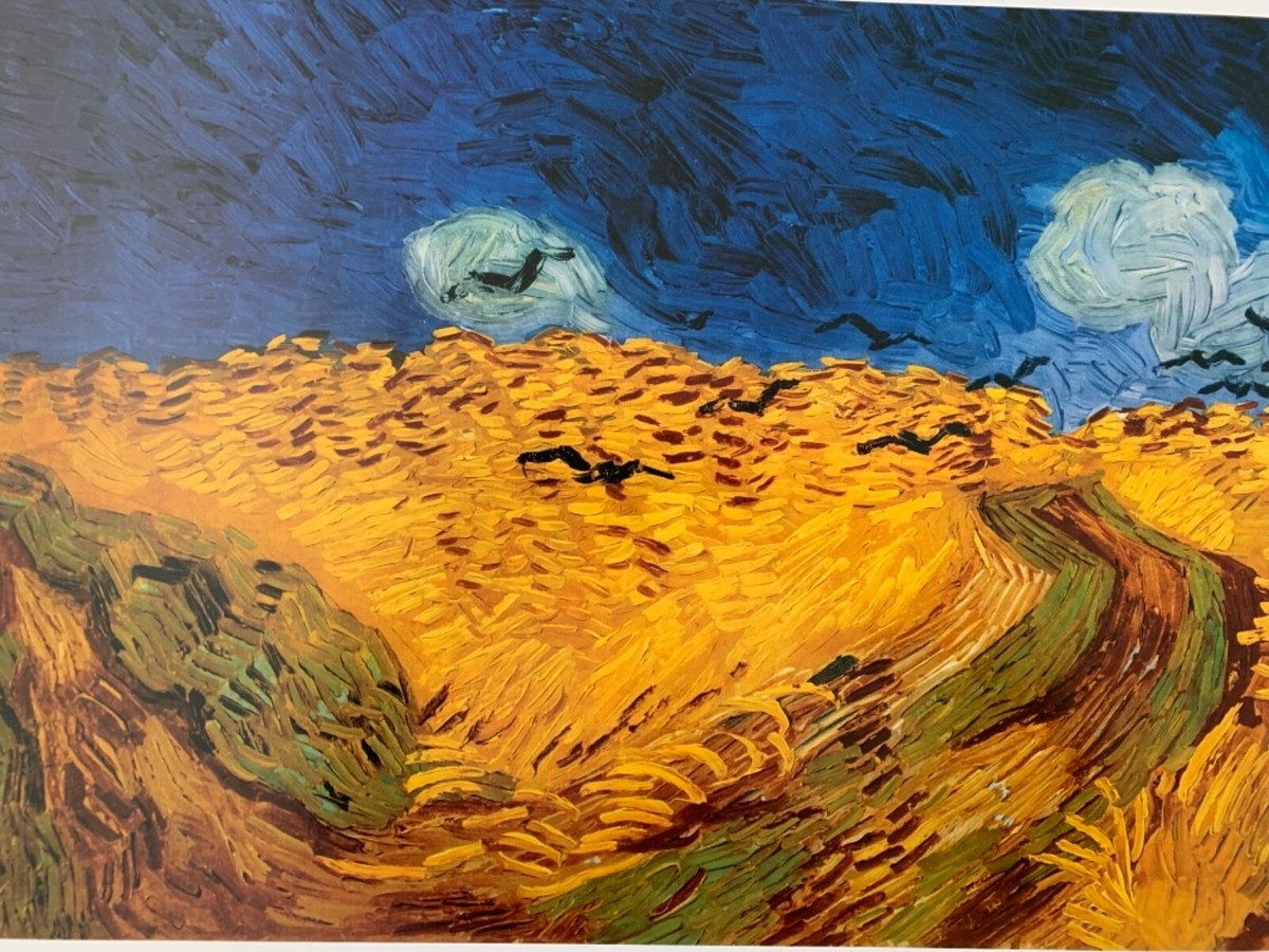 VAN GOGH,'CORN FIELD WITH CROWS ' RARE AUTHENTIC 1990's ART