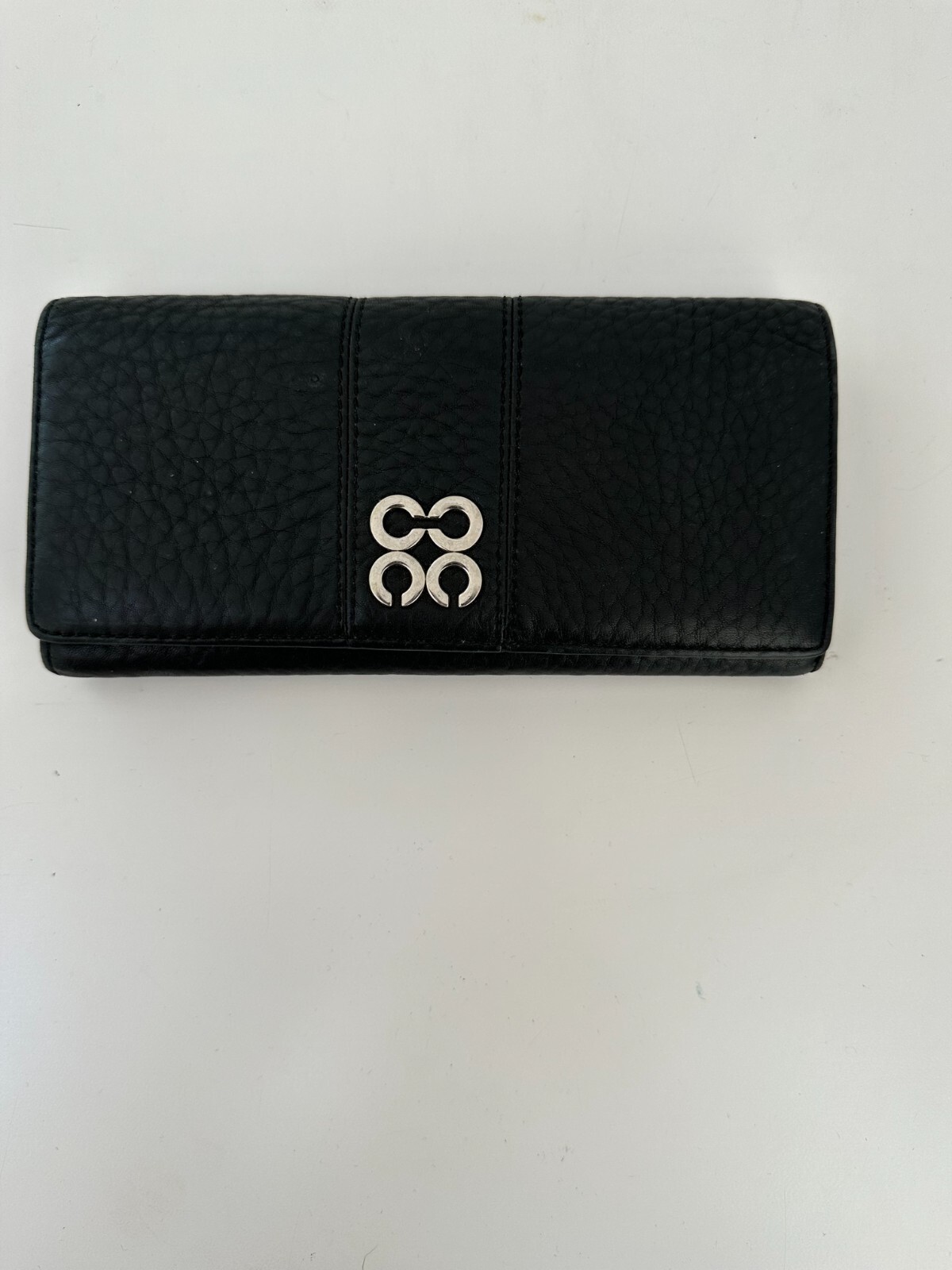Coach Wallet Black Leather Op Art Cs Logo Bi Fold Peb… Gem
