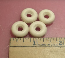 4 KILGORE small size BALLOON fat white rubber TIRES 11/16" od Cast iron toy