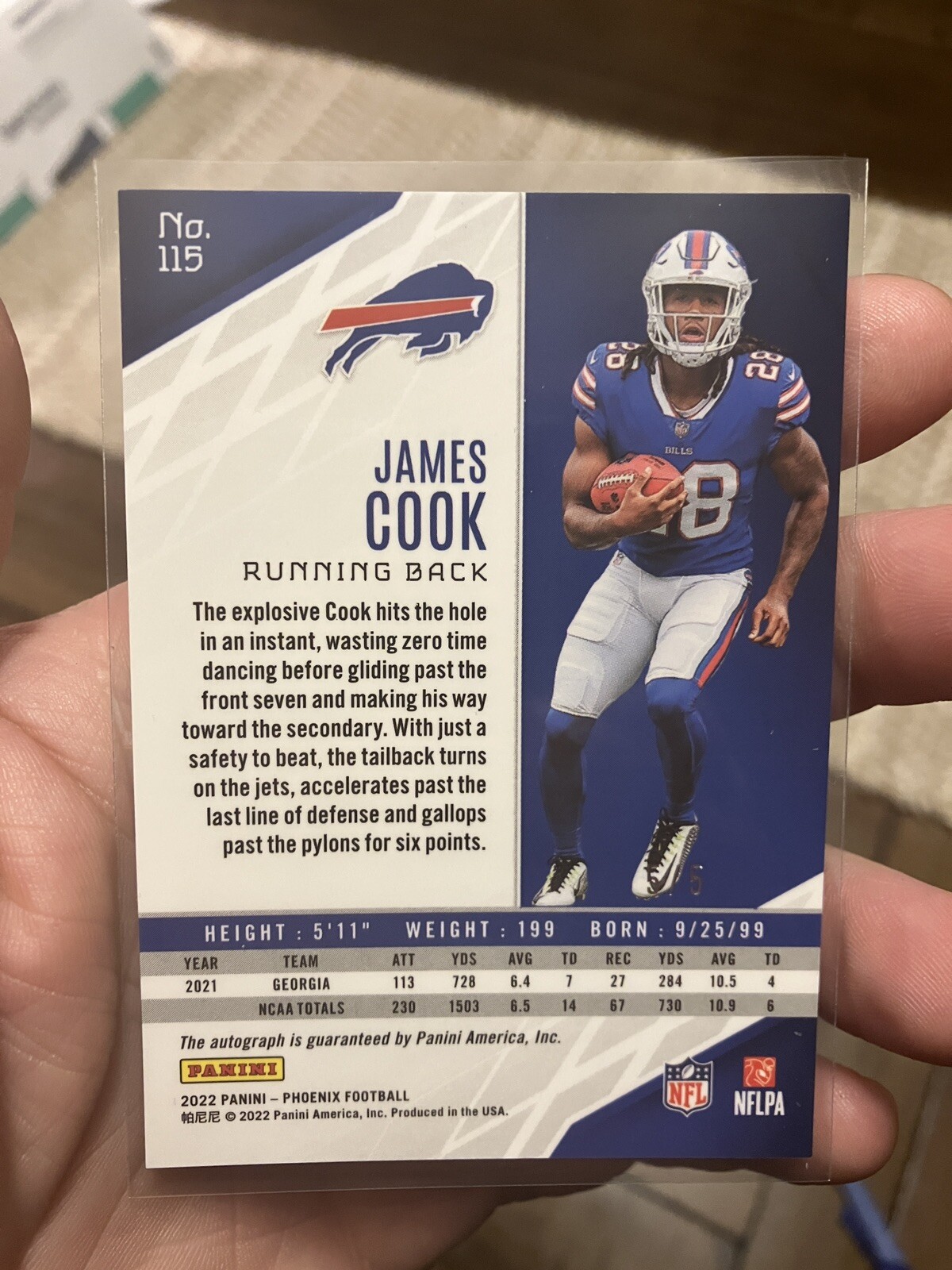 2022 Panini Phoenix Rookie Autograph Auto 115 James Cook RC 5 5 EBay
