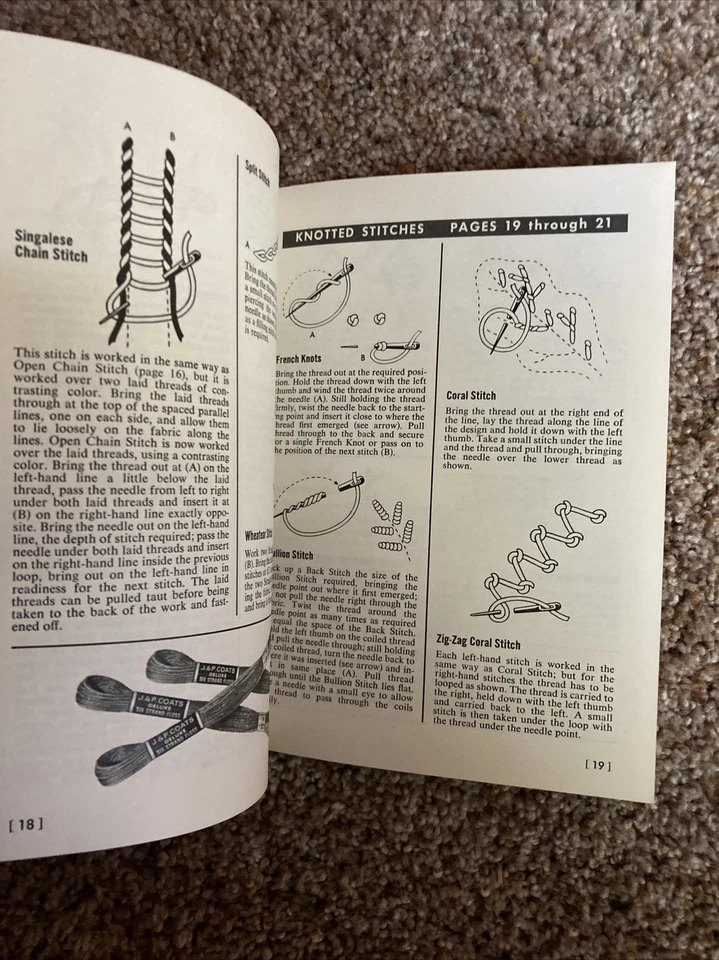 Coats & Clarks 100 Hundred Embroidery Stitches #150 1964 Vintage Flat Looped  - Image 3 of 3