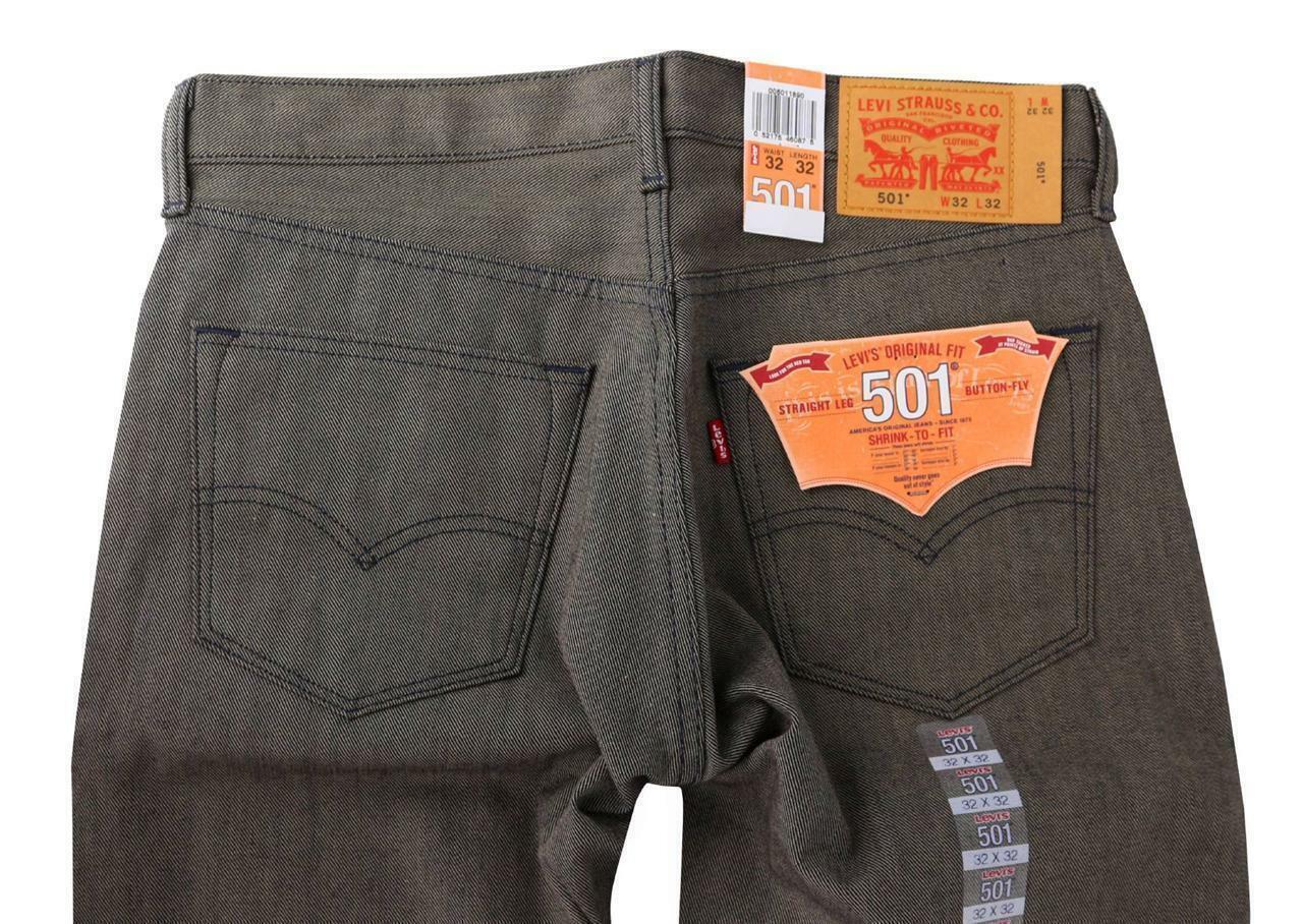 NEW LEVI'S 501 MEN'S ORIGINAL FIT STRAIGHT LEG JEANS BUTTON FLY BROWN 501-1890  | eBay