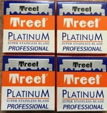 400 Treet Platinum Single Edge Half Razor Blades shaving barber salon straight 