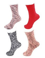 Women's Fuzzy Warm Multicolored Socks - Colorful Cute Cupcake Knobby Socks