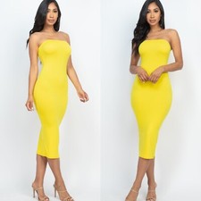Women's Tube Bodycon Midi Dress