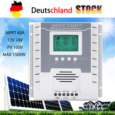 Solarladeregler 100% MPPT 60A 40A Solar Controller 12V/24V Auto PV 100V P3