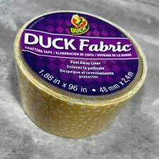 Duck Decorative Fabric Crafting Tape Peel Away Liner Yellow 1.88 in X 96 in