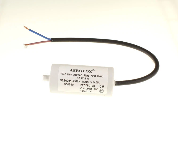 AEROVOX 16uF 250V Motor Start Run Capacitor 250VAC 16mfd 250 Volts 16 uF 1-3/8"x2-3/4"