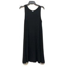 Old Navy Tank Dress Womens Small Black Solid Sleeveless Stretch Midi