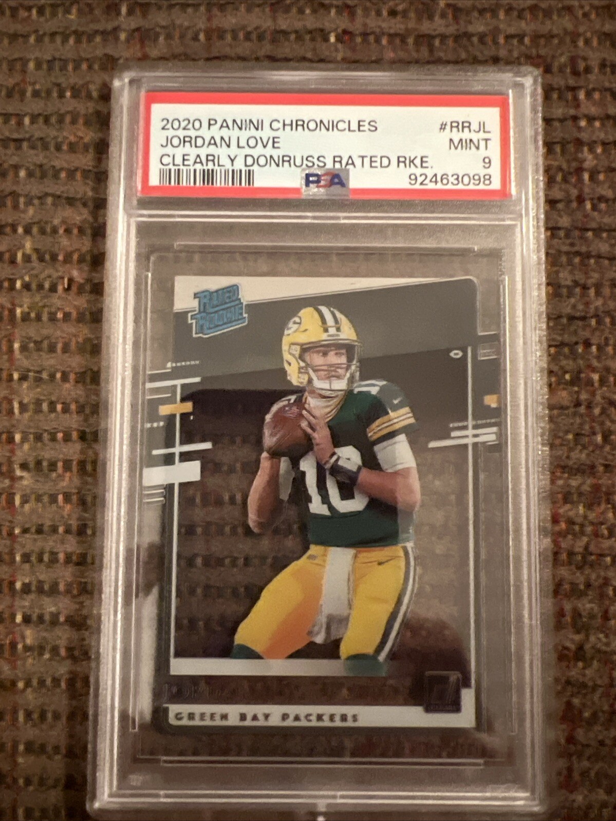 2020 Panini Chronicles Clearly Donruss Rated Rookies #RRJL Jordan Love PSA 9