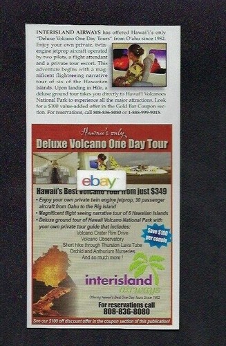 INTERISLAND AIRWAYS SHORT BROTHERS SD 360 DELUXE VOLCANO TOURS 30 PAX'S AD