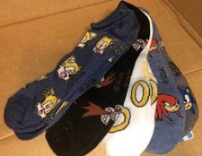 SONIC THE HEDGEHOG MENS 5 PACK NO SHOW SOCKS NEW