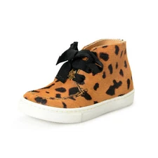 Charlotte Olympia Girls "INCY TRISTA" Pony Hair Leather Ankle Boots Shoes