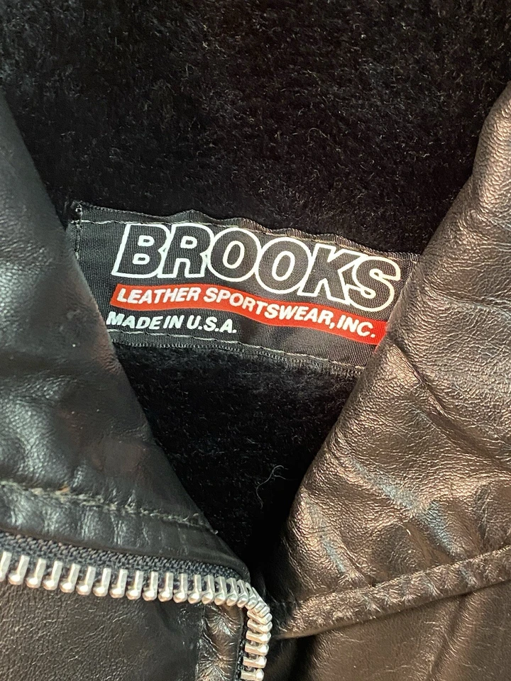 Chaqueta moto mujer Brooks forrada cuero negro. Hecho en USA. Talla 32 Foto 2 de 4