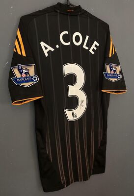 WORN & SIGNED CHELSEA 2010/2011 ASHLEY COLE SOCCER FOOTBALL SHIRT