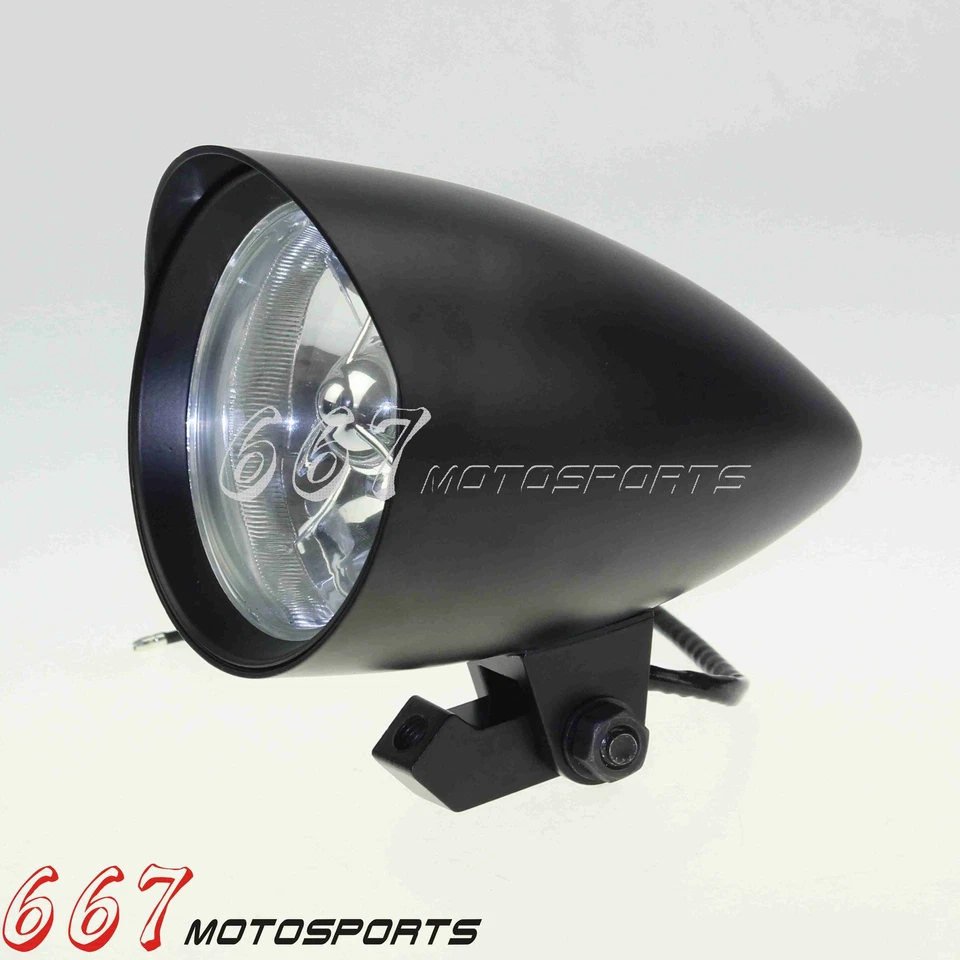 Tri-Bar Bullet Headlight For Harley Sportster 1200 883 Chopper Bobber Big Twins - Image 4 of 4