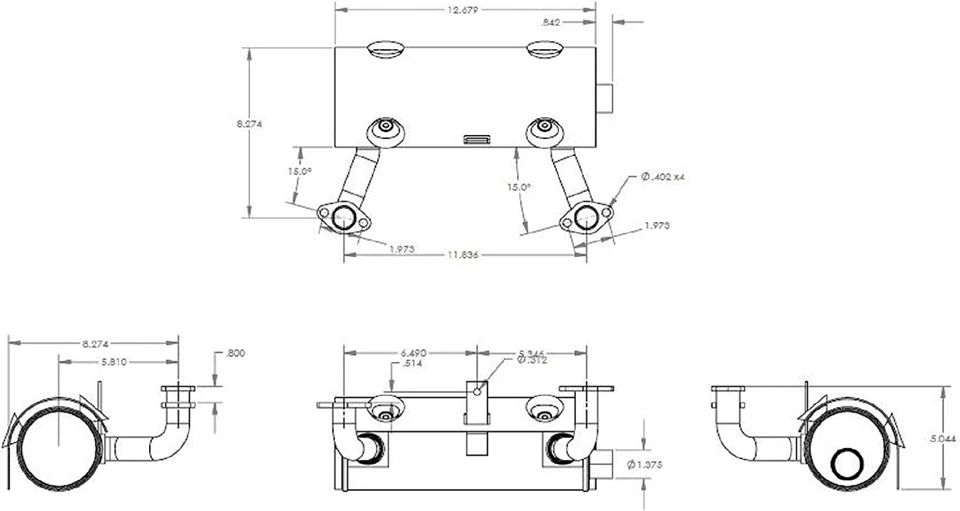 14391 - Silenciador Swisher de repuesto Briggs & Stratton V-Twin Foto 2 de 2