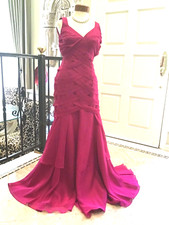 ALYCE Designs NEW pageant Party prom Fit flare Bandage dress fuchsia 4