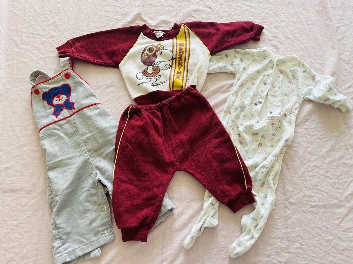 VINTAGE Lot 60s 70s Kid Toddler Retro Clothing Bundle Sport Boy Snoopy Steelers