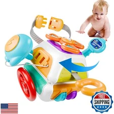 GZSDLL Montessori Busy Cube for Toddlers,Car Travel Toys Busy Board Activity 