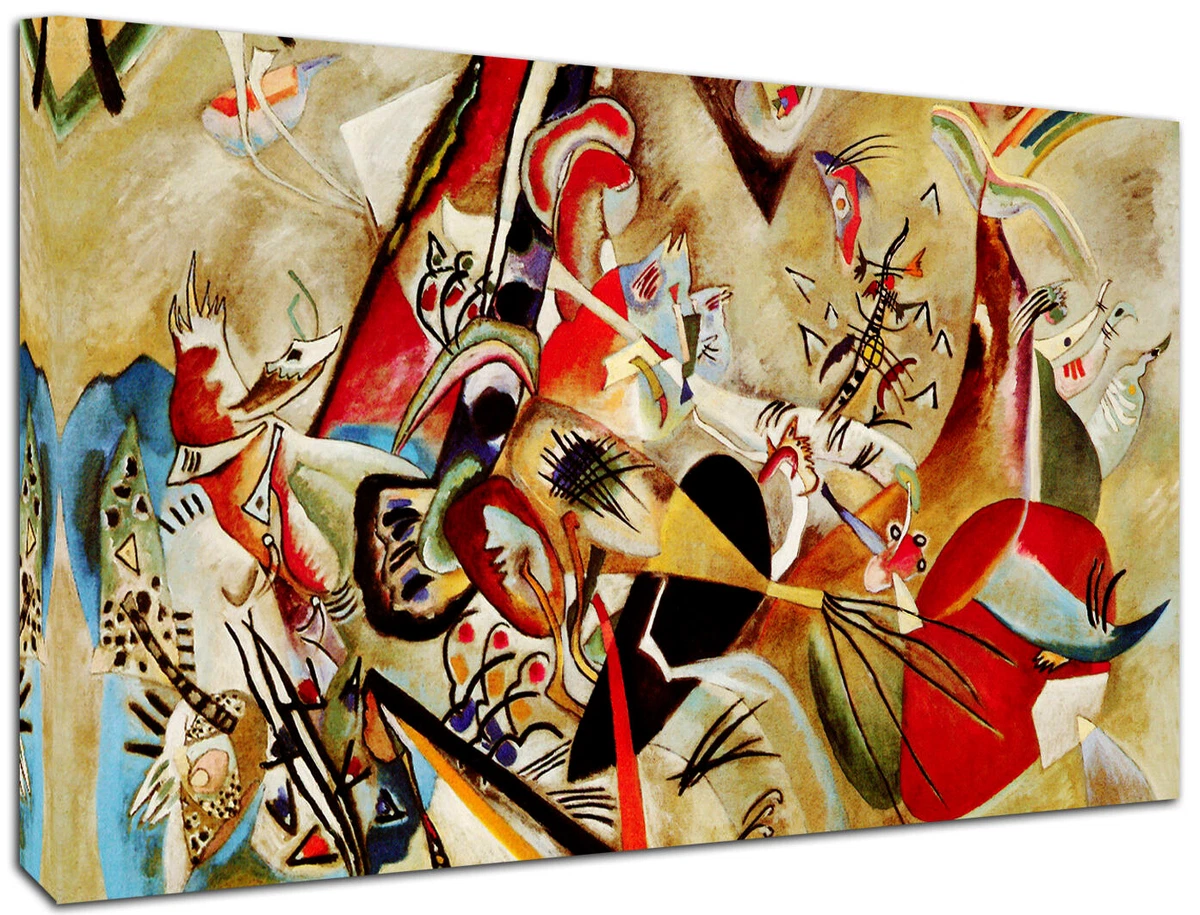 Quadro Moderno Stile Kandinsky: Stampa Su Tela, 30x40 Cm, Per Soggiorno E Cucina