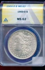 US 1900-O MORGAN SILVER DOLLAR ANACS MS62 AS SHOWN  HAVE FUN BIDDING