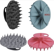 Silicone Scalp Massage Brush Shampoo Hair Wash Scrubber, Head Scratcher 4 Pack