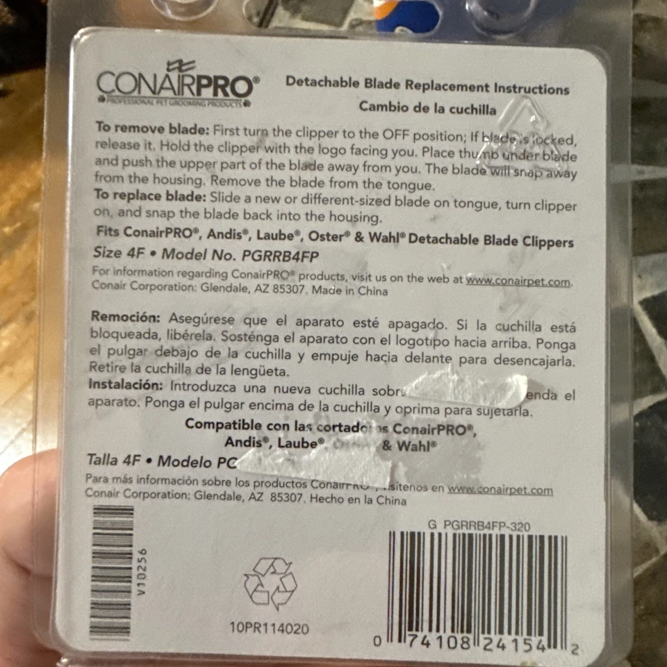 Hoja cortapelos de aseo para perros ConairPROPET 4F, 3/8”, PGRRB4FP Foto 3 de 4