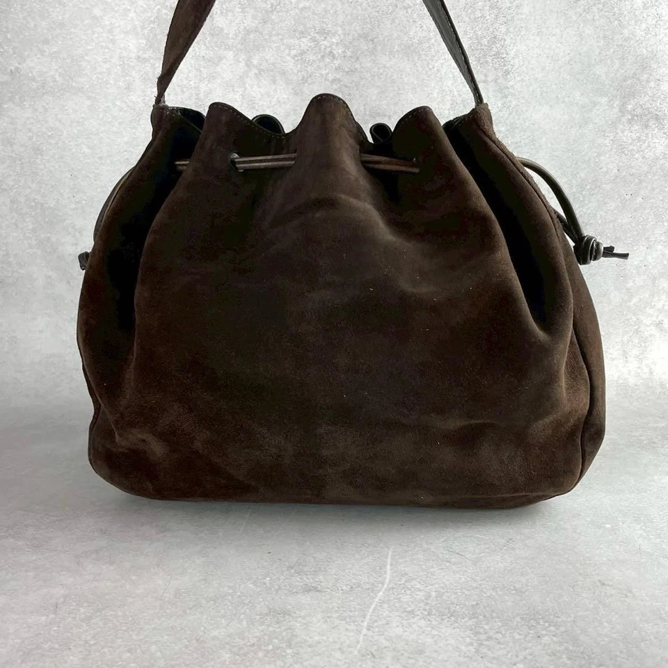 Salvatore Ferragamo Vintage Suede Leather Shoulder Bag Gancini Italy Made Auth - Image 3 of 4