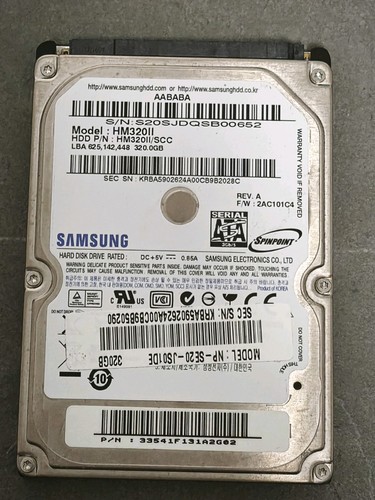 320 GB SATA Samsung Spinpoint HM321HI 5400rpm 8MB HDD 2.5" interne Festplatte