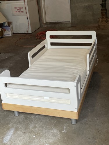 IKEA SUNDVIK Toddler Bed Frame White Wood Effect Guard Rails Mattress Included