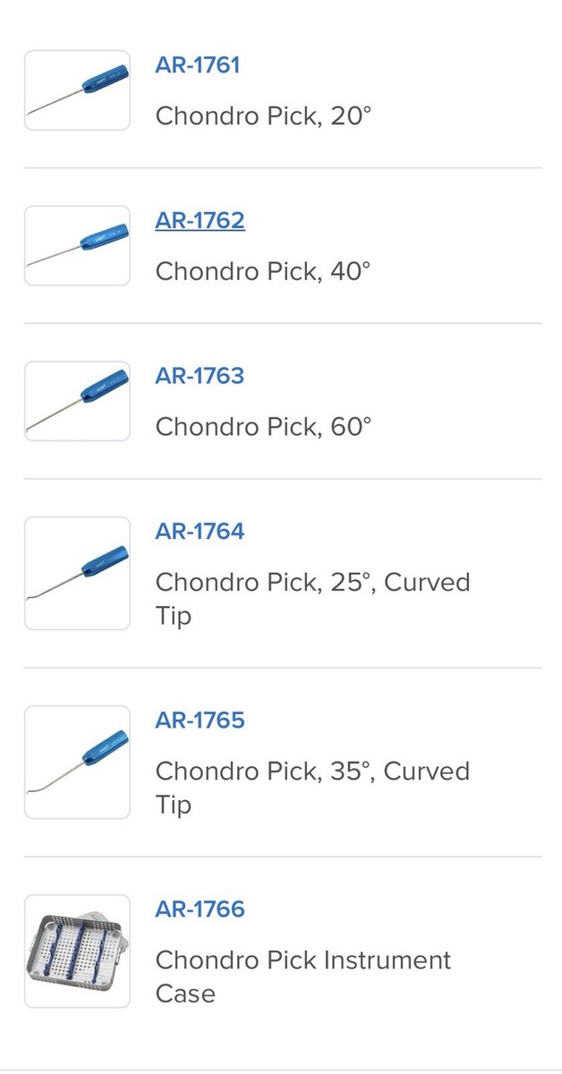 Arthrex AR-1706S Chondro Pick Set. In Very Good Condition | eBay
