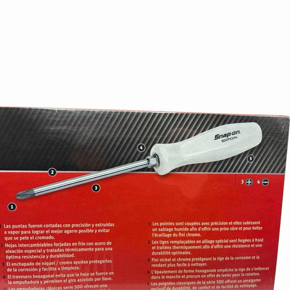 Snap On Tools Pearl White Hard Handle Combination Screwdriver Set 