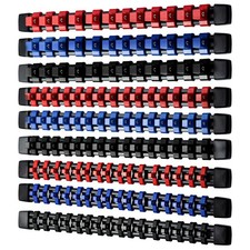 9Pcs Socket Holder Set Organizer Storage Rack Rail 138 Clips Tool 1/4 3/8 1/2