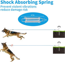 Dog Tie Out Cable and Stake, 15 FT Heavy Duty Dogs Lead Cable with Detachable...