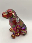 Fenton Ruby Red Carnival Labrador Retriever with Logo and Cadmium Glow