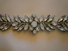 Bloom Bazaar Wedding Dress Bridal Formal Ivory Sash Silver Clear Crystals Opals