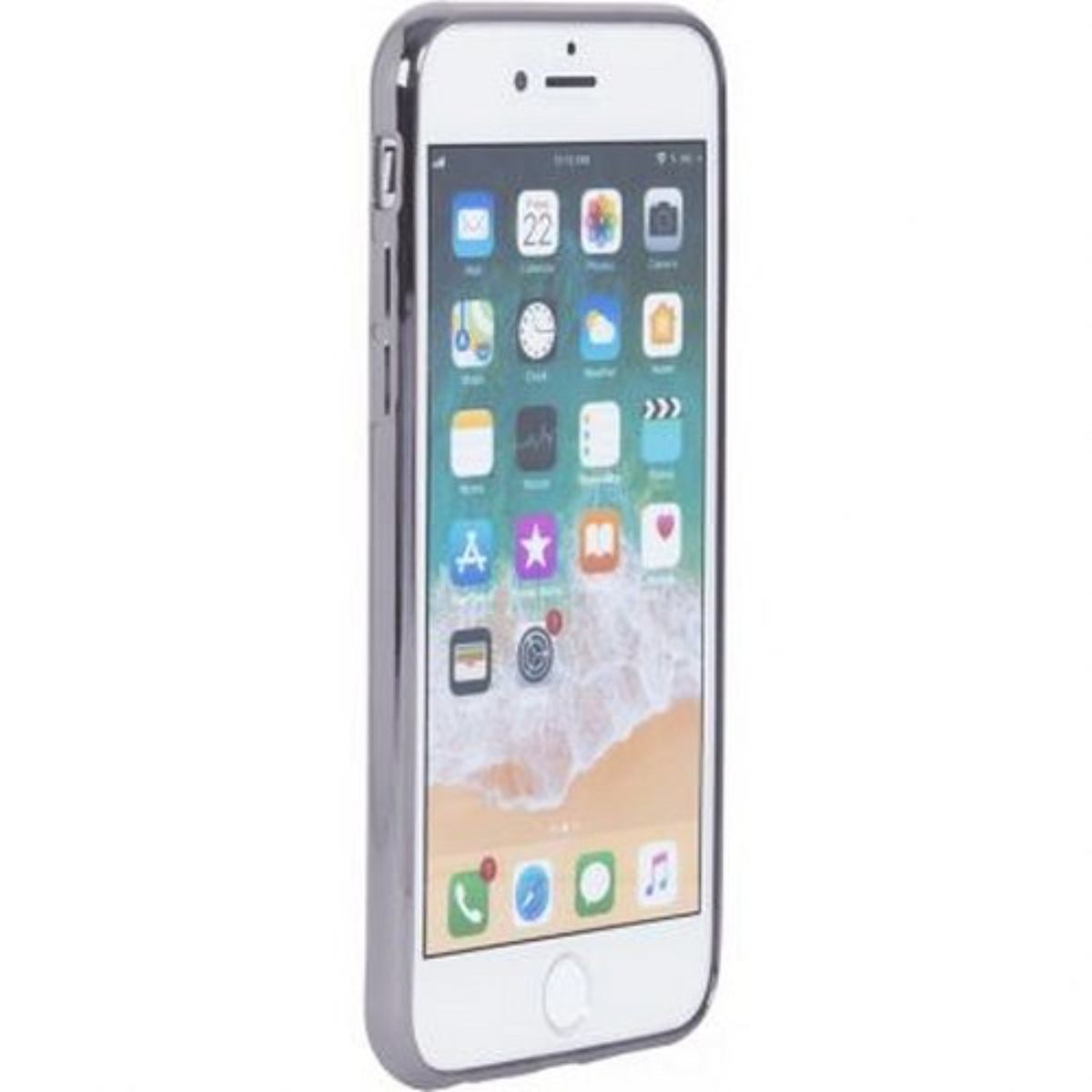 Coque iPhone 5 BigBen Connected métallique semi-rigide grise