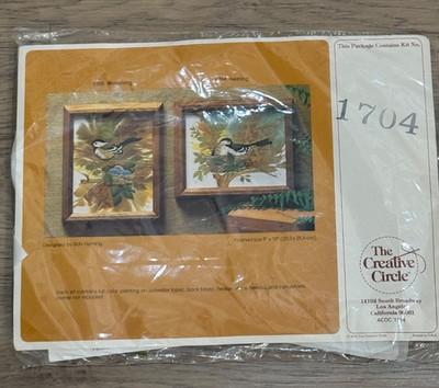 Vintage 1979 The Creative Circle Bird Watching and Nesting Yarn Embroidery Kit