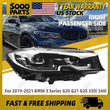 Right Passenger LED Headlight For 2019-2021 BMW 3 Series G20 G21 G28 330i 340i