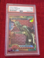 PSA 7 NM 1993/94 CLYDE DREXLER TOPPS FINEST REFRACTOR #129 BLAZERS HOF