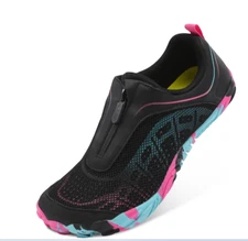 Scurtain Unisex Water Sports Barefoot Hiking QuickDry Shoes,Rose Blue Blk, 7.5-8